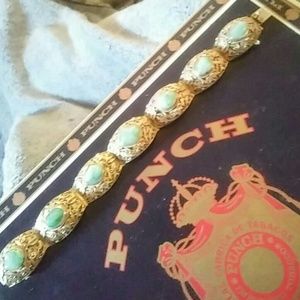 Beautiful silver gold plated retro bracelet.